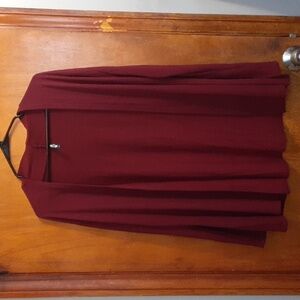 Lock & Love Women's Burgundy Long Sleeve Sweater Wrap Covering Size Large